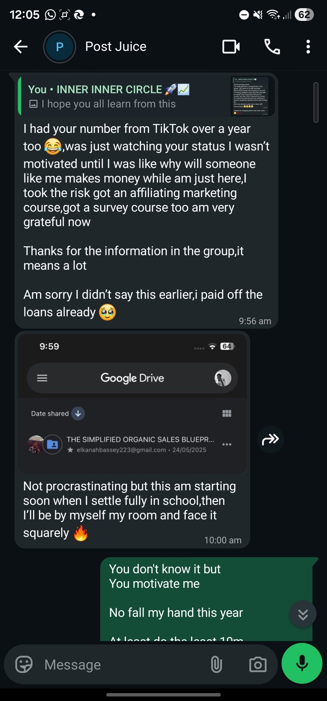 Student payment proof