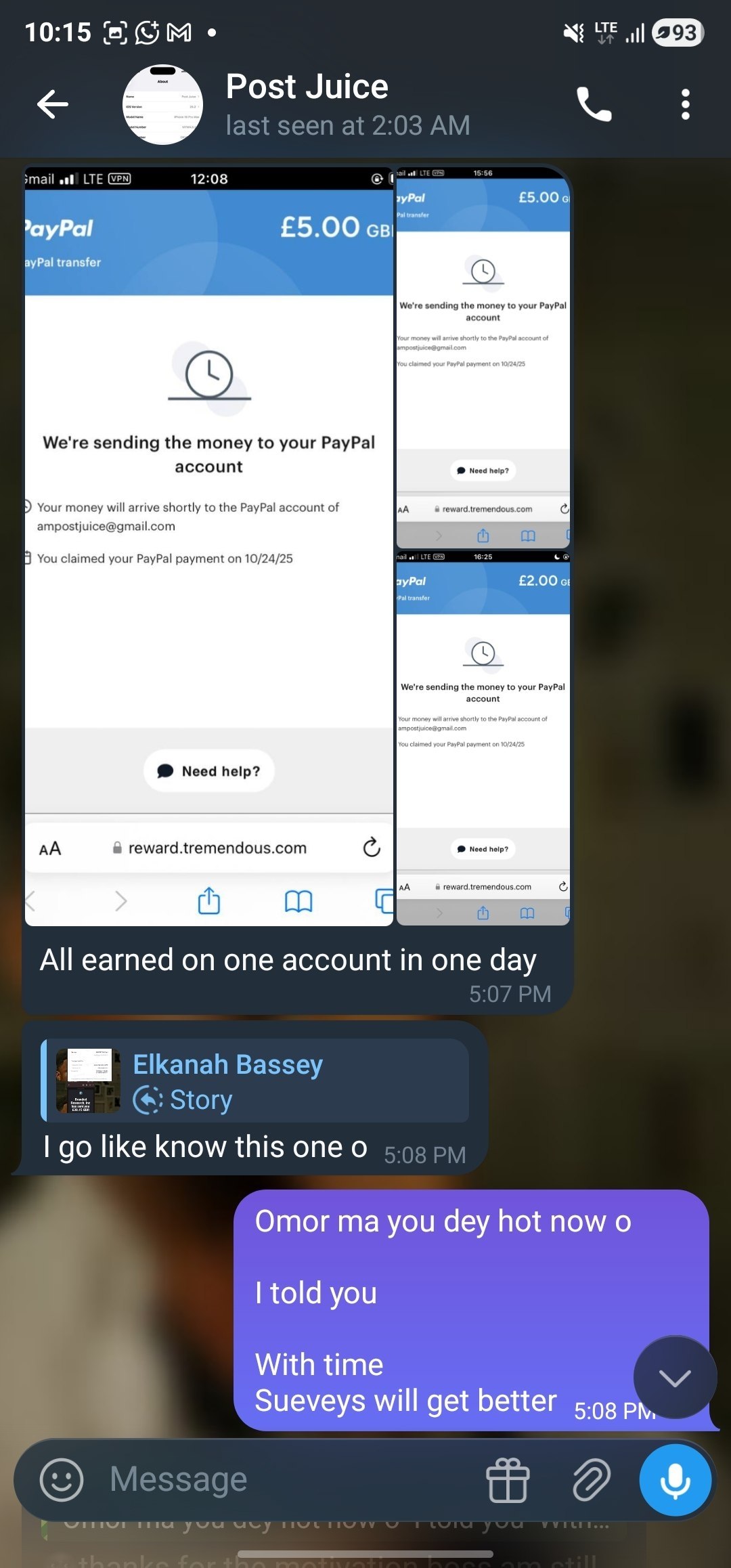 Student payment proof