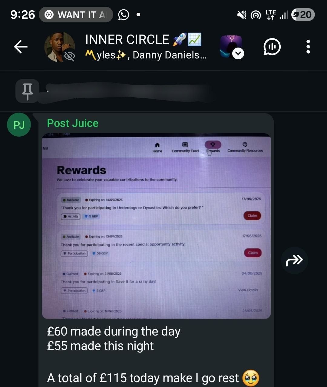Payout proof